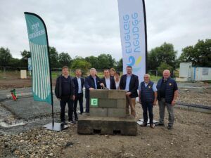 pose de la première pierre de la station bioGNV des herbiers